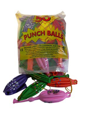 50 pack of assorted punchballs. Great for kids to take home from parties.
