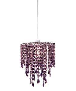 Chrome finish non-electrical pendant with plastic beads.Drop 32cm.Diameter 25cm.Requires 1 x 60 watt