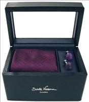 Unbranded Purple Tie and Kae-Sa-Lak Cufflinks Box Set by