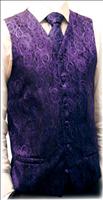 Unbranded Purple Woven Rose Silk Waistcoat by Robert Charles