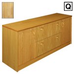 (Q) Scandinavian Real Wood Veneer Credenza Unit - Oak