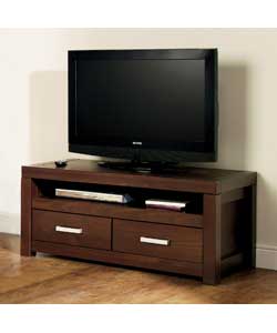 Solid tabac coloured pinewood.2 drawers with metal runners.Metal handles.Maximum TV weight capacity 