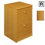 (R) Scandinavian Real Wood Veneer 2-Drawer Filing Cabinet-Teak