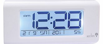 Now youve no excuse to be even a few seconds late. This alarm clock is time-synchronised with the atomic signal for daily accuracy of one second in 10 million years. It also features a giant display with clear white backlight for supreme clarity day