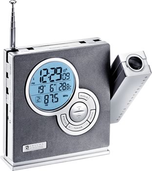 Radio Controlled Projection Clock with AM/FM Radio RRM968P