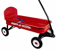 Great for the smaller ones this wagon comes complete with a seat back for the children to lean on
