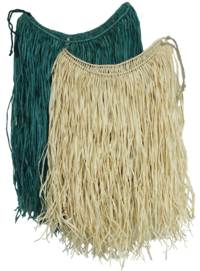 Get the simple, more authentic, uncomplicated look with these plain raffia hula skirts  They are