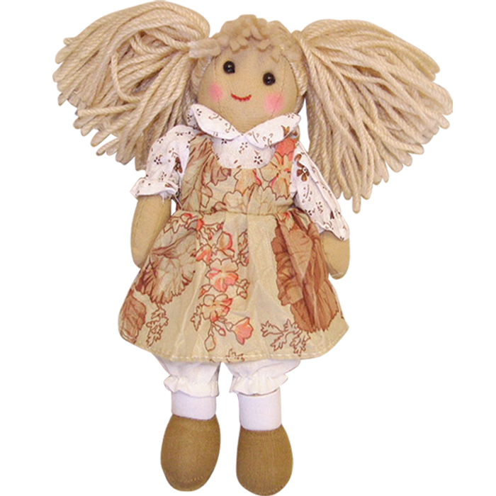 Spoil a deserving little girl with her first ever rag doll. With a vintage floral dress, long thick 