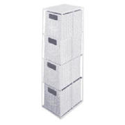 Unbranded Rattan 4 Draw Storage Tower White