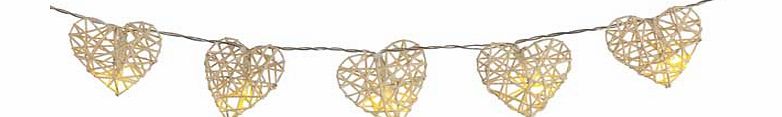 Unbranded Rattan Hearts String Lights - Set of 20