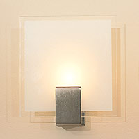 Raze Square Etched Glass Wall Light