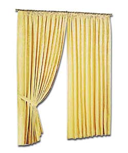 Pair of Gold Medici Ready Made Curtains (W)46, (D)72in