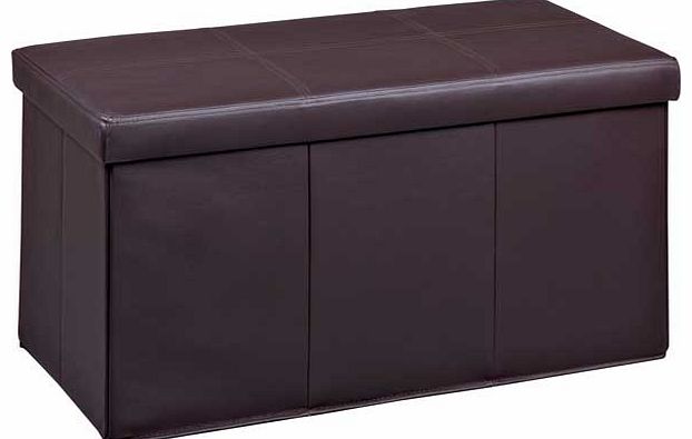 Unbranded Real Leather Large Ottoman - Brown