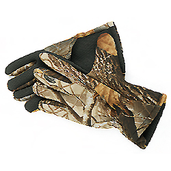 Warm Realtree Camoflage Neoprene Gloves that will retain heat even if wet.  These gloves have high-g