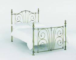 Traditional Victorian style bedstead finished in antique brass also available in nickel, comes with