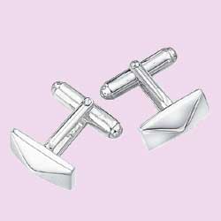 Solid silver cufflinks in a pyramid design.925 Sterling Silver