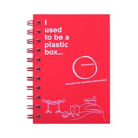 Unbranded Recycled Plastic Box Wire Bound Note Book - A6