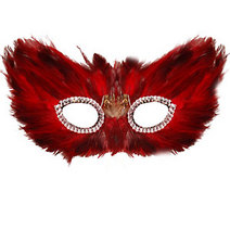 Unbranded RED/BLACK FEATHER MASK