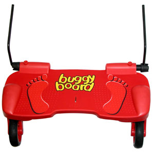 award winning Buggy Board keeps you moving when tired toddlers can`t