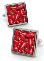 Unbranded Red Chilli Cufflinks by Robert Charles