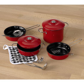 Unbranded Red Enamel Cooking Set