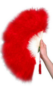 Unbranded RED FEATHER FAN