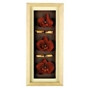 Unbranded Red Orchid Oblong 3D Print Wooden Frame