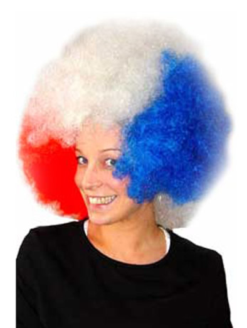 Unbranded Red White And Blue Afro Wig