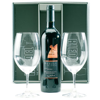 Why not send this complete gift two red wine glasses and a bottle of red wine.