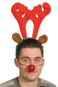 Unbranded Reindeer Antlers with Flashing Red Nose