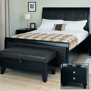 Relyon- The Grace- 4ft 6&quot; Double- Leather and Oak Bedstead