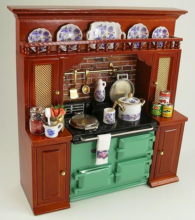 Reutter Porcelain Kitchen Cabinet and Aga