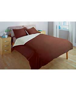 Unbranded Reversible Chocolate and Stone King Size Bed Duvet Set