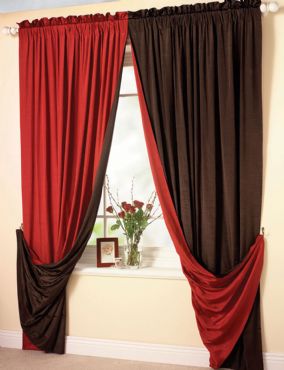 Unbranded REVERSIBLE SILK SLOT TOP CURTAINS