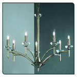 Polished Italian nickel fittings with lead crystal candle pans