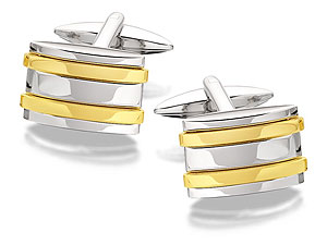 Unbranded Rhodium And Gold Plated Cufflinks - 015329
