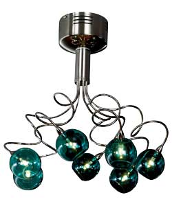 Unbranded Rianne 7 Way Teal Ceiling Light