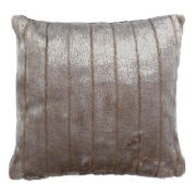 Unbranded Ribbed Faux Fur Cushion Taupe