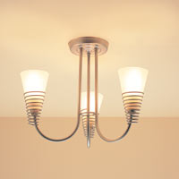 Stylishly designed ceiling light with spiral features, 3 light semi flush ceiling light with acid