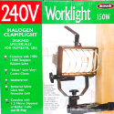 Halogen clamplight specifically designed for domestic use Complete with 240v/150w tungsten halogen
