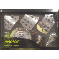 Contains Ripspeed 3 piece shrome pedal set Ripspeed Chrome Gear Knob (non reverse lift) Ripspeed
