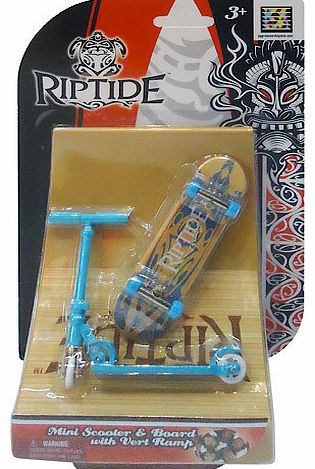 Hold an extreme world at your finger-tips with the Riptide Mini Scooter, Board and Vert Ramp. Use the bike or board and do tricks with just your fingers. You can also mix it up by pulling off some serious air from the Ramp. To build an even bigger sk