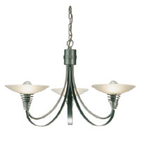 Stylishly designed ceiling light with spiral features, Silver pewter painted effect pendant fitting