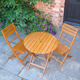 Simply designed hardwood patio set. - perfect for breakfast on the patio.