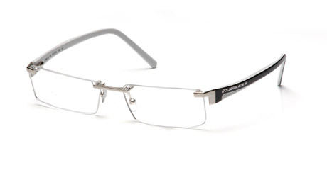Fashionable men`s rimless glasses by Rollerblade. Small rectangular optical standard plastic lenses 