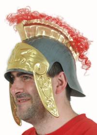 Roman Helmet Plastic with Hair