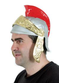 Lightweight plastic roman helmet with crest