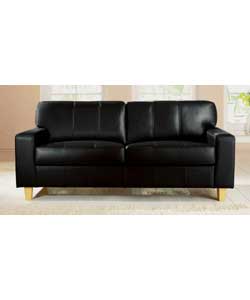 Romeo Large Leather Sofa - Black