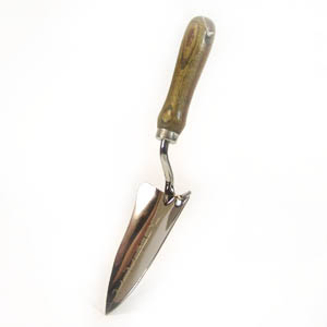 The lightweight hand trowel with stainless steel blade will give sturdy service in the garden or eve