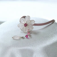 A gorgeous rose quartz and pink crystal drop  ador